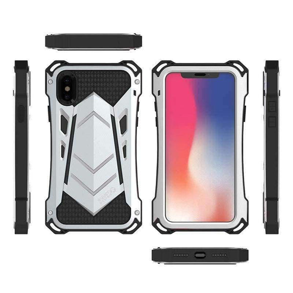 Planet Gates black / Metal Aluminum Original Brand Phone Case Metal Aluminum Silicone Luxury Steel Case Full Protection Phone Case Cover For iphone X JS0154