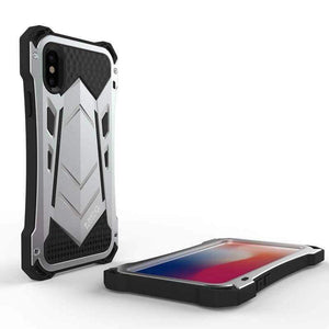 Planet Gates black / Metal Aluminum Original Brand Phone Case Metal Aluminum Silicone Luxury Steel Case Full Protection Phone Case Cover For iphone X JS0154