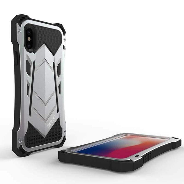 Planet Gates black / Metal Aluminum Original Brand Phone Case Metal Aluminum Silicone Luxury Steel Case Full Protection Phone Case Cover For iphone X JS0154