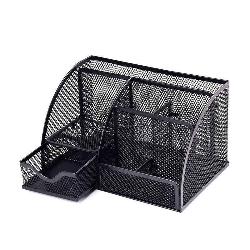 Planet Gates Black Metal Mesh Desktop Office Pen Holder Iron Desk Organizer for Scissors Ruler Stationery School Supplies Accessories