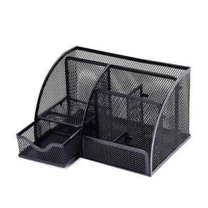 Planet Gates Black Metal Mesh Desktop Office Pen Holder Iron Desk Organizer for Scissors Ruler Stationery School Supplies Accessories