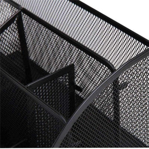 Planet Gates Black Metal Mesh Desktop Office Pen Holder Iron Desk Organizer for Scissors Ruler Stationery School Supplies Accessories
