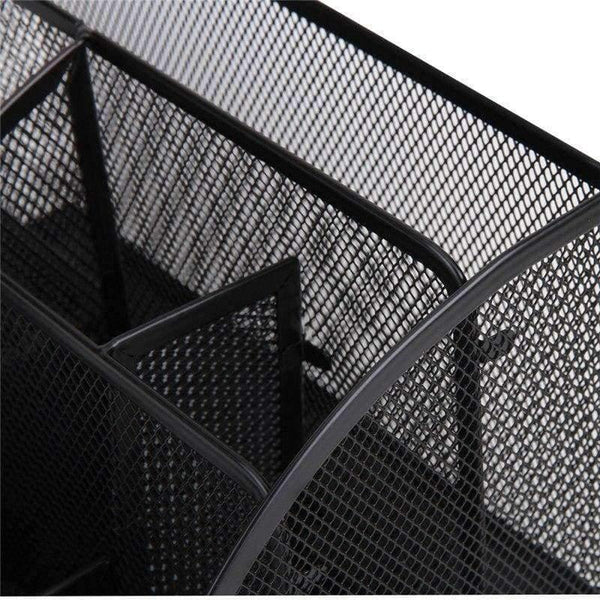 Planet Gates Black Metal Mesh Desktop Office Pen Holder Iron Desk Organizer for Scissors Ruler Stationery School Supplies Accessories
