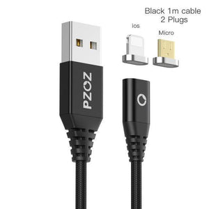 Planet Gates Black Micro IOS PZOZ Magnetic Cable Type C Micro USB C Adapter For iphone 8 Samsung Microusb Type-C Charger Phone usb Magnet Cable Fast Charging