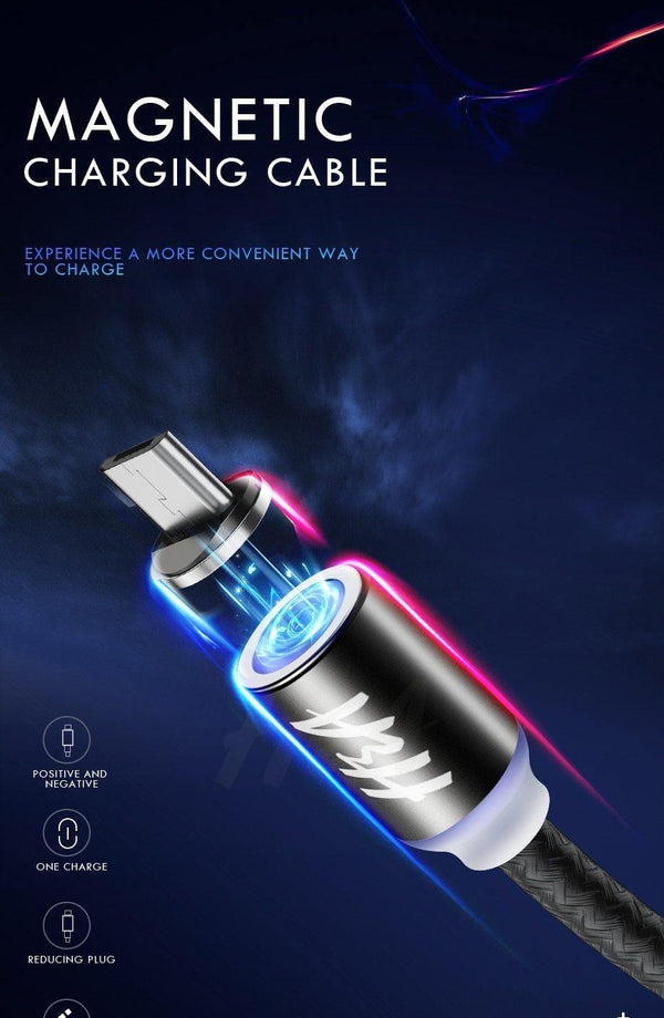 Planet Gates Black-Micro USB / 1m H&A Magnetic USB Cable Fast Micro USB Cable Magnetic Type C Charger Data Cable for Samsung Xiaomi Huawei Mobile Phone USB Cable