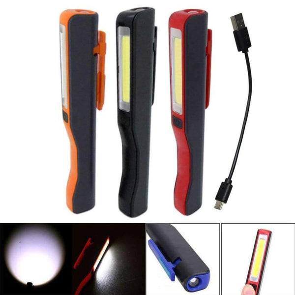 Planet Gates Black Mini COB LED Pen Light USB Rechargeable Working Inspection light Portable Maintenance flashlight Hand Torch lamp With Magnet AA