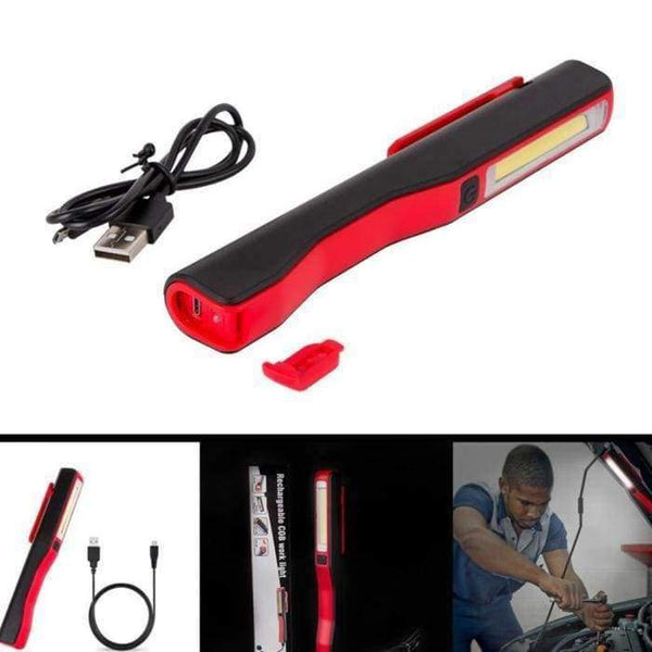 Planet Gates Black Mini COB LED Pen Light USB Rechargeable Working Inspection light Portable Maintenance flashlight Hand Torch lamp With Magnet AA