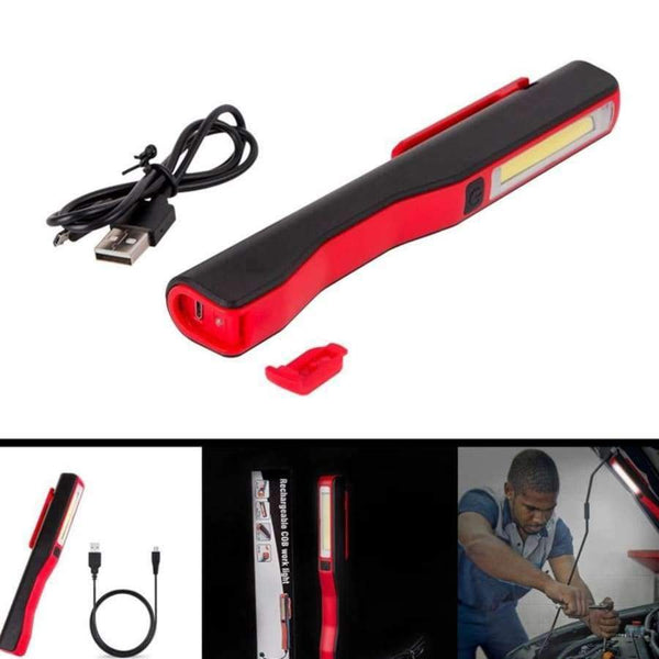 Planet Gates Black Mini COB LED Pen Light USB Rechargeable Working Inspection light Portable Maintenance flashlight Hand Torch lamp With Magnet AA