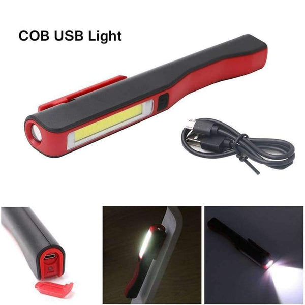 Planet Gates Black Mini COB LED Pen Light USB Rechargeable Working Inspection light Portable Maintenance flashlight Hand Torch lamp With Magnet AA