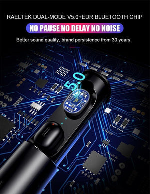 Planet Gates Black Mini Sport Wireless Earphone True TWS Earbuds Wireless Bluetooth 5.0 Headphones Headset With Charging Box For Android IOS Phone