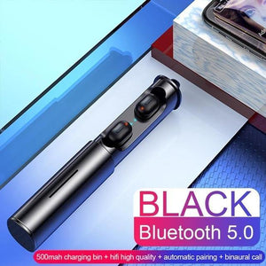 Planet Gates Black Mini Sport Wireless Earphone True TWS Earbuds Wireless Bluetooth 5.0 Headphones Headset With Charging Box For Android IOS Phone