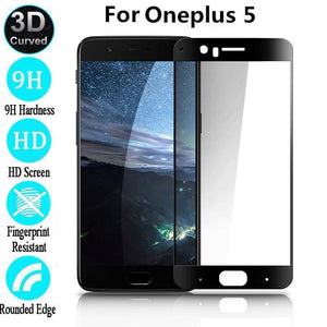 Planet Gates black Mobile Full Coverage Tempered Glass Film Screen Protector For ONEPLUS 5