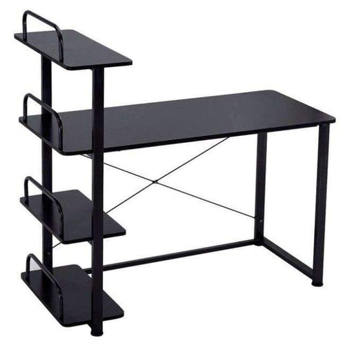 Planet Gates black Modern Home Office Desk Corner Computer PC Table Workstation with Bookcase Shelf Office Furniture Dropshipping