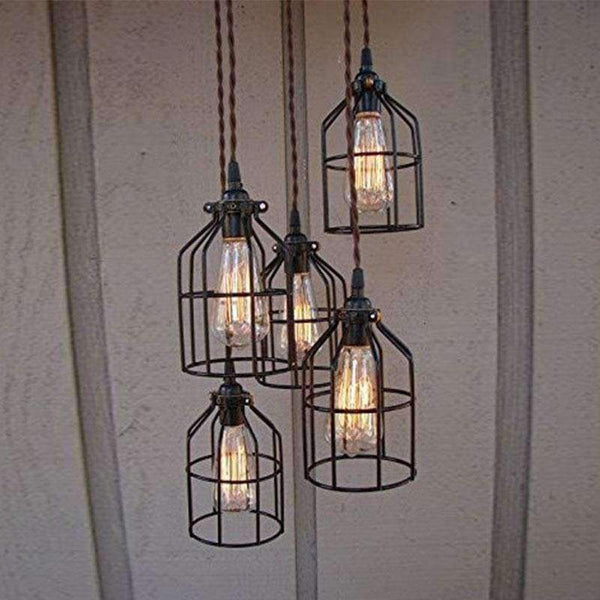 Planet Gates Black Modern Industrial Lampshade Wire Iron Light Cage Metal Guard Vintage Steel Lamp Shade Abajur