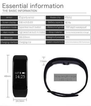 Planet Gates Black Monitor Smart Watches Clock for IOS iPhone Android Lovers' Couple's Blood Pressure Oxygen Smart Wrist Watch