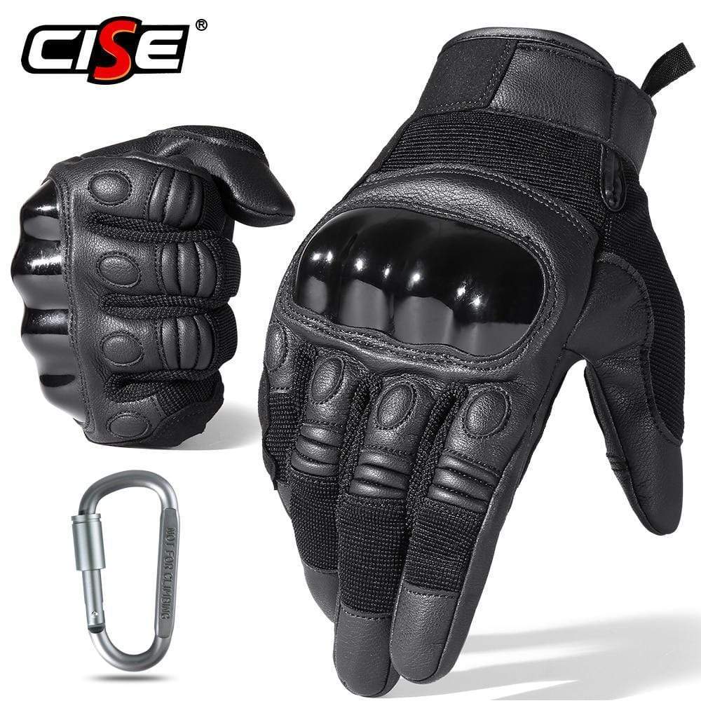 Planet Gates Black Moto Motocross Glove Men Leather Motorcycle Full Finger Gloves Cycling Bike Bicycle Riding BMX Enduro Work Mittens Summer