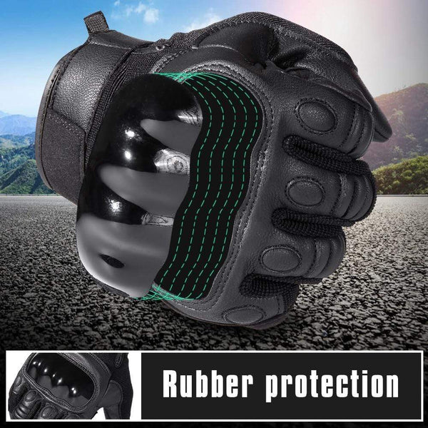 Planet Gates Black Moto Motocross Glove Men Leather Motorcycle Full Finger Gloves Cycling Bike Bicycle Riding BMX Enduro Work Mittens Summer