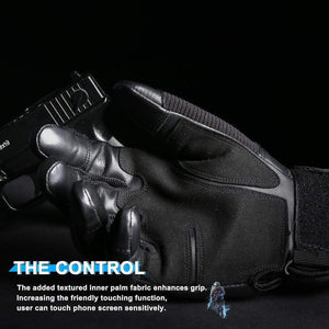 Planet Gates Black Moto Motocross Glove Men Leather Motorcycle Full Finger Gloves Cycling Bike Bicycle Riding BMX Enduro Work Mittens Summer