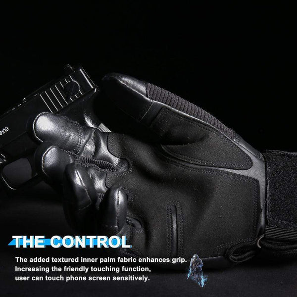 Planet Gates Black Moto Motocross Glove Men Leather Motorcycle Full Finger Gloves Cycling Bike Bicycle Riding BMX Enduro Work Mittens Summer