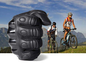 Planet Gates Black Moto Motocross Glove Men Leather Motorcycle Full Finger Gloves Cycling Bike Bicycle Riding BMX Enduro Work Mittens Summer