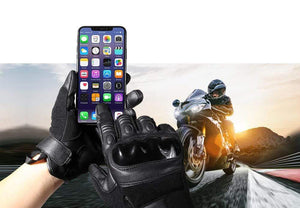 Planet Gates Black Moto Motocross Glove Men Leather Motorcycle Full Finger Gloves Cycling Bike Bicycle Riding BMX Enduro Work Mittens Summer