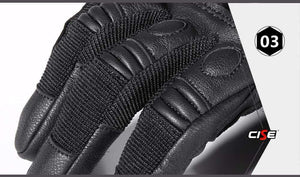 Planet Gates Black Moto Motocross Glove Men Leather Motorcycle Full Finger Gloves Cycling Bike Bicycle Riding BMX Enduro Work Mittens Summer