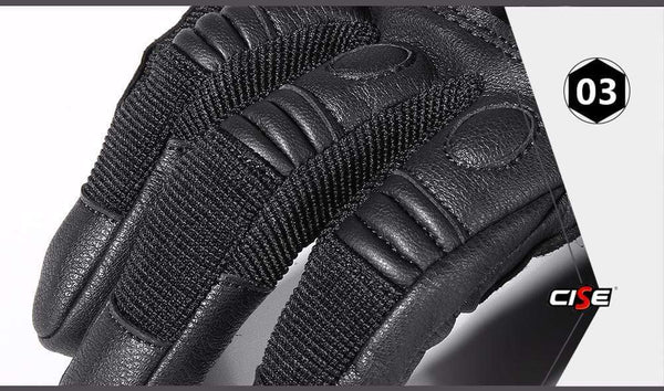 Planet Gates Black Moto Motocross Glove Men Leather Motorcycle Full Finger Gloves Cycling Bike Bicycle Riding BMX Enduro Work Mittens Summer