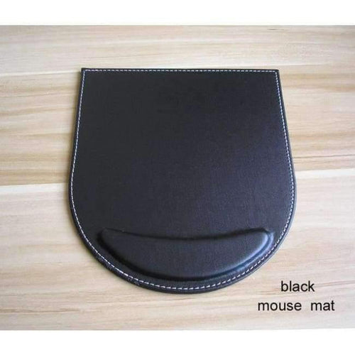 Planet Gates black mouse mat PU leather wood multifonctional desk stationery organizer pen holder memo holder note case cute office desktop accessories K250