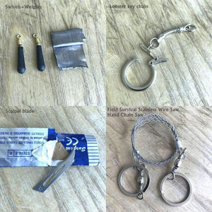 Planet Gates black NEW EDC.1991 12 in1 Outdoor Camping Equipment Sealed box Survival Kit SOS Knife Carabiner Edc Tools for compass Wire Saw