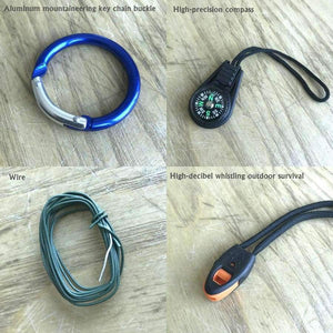 Planet Gates black NEW EDC.1991 12 in1 Outdoor Camping Equipment Sealed box Survival Kit SOS Knife Carabiner Edc Tools for compass Wire Saw