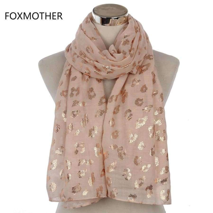 Planet Gates Black New Ladies Fashionable Navy Pink Metallic Foil Rose Gold Leopard Long Scarf Evening Wrap Shawl Women Gifts