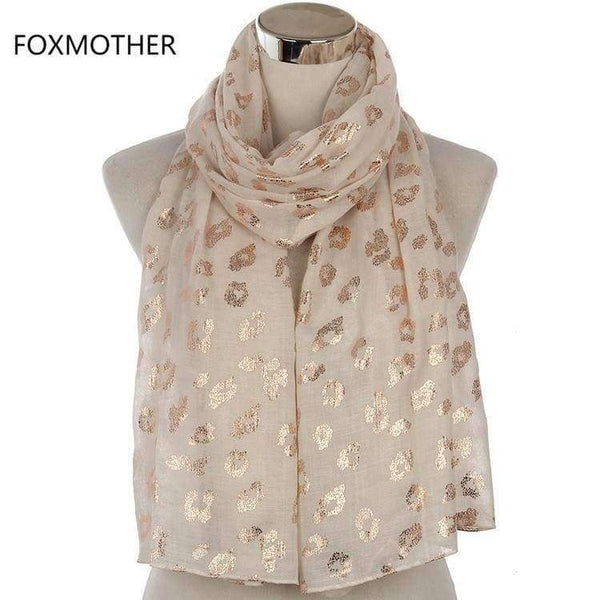 Planet Gates Black New Ladies Fashionable Navy Pink Metallic Foil Rose Gold Leopard Long Scarf Evening Wrap Shawl Women Gifts