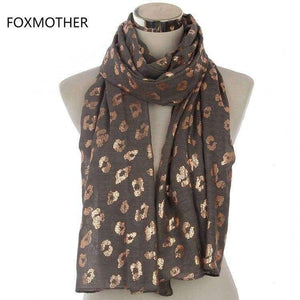 Planet Gates Black New Ladies Fashionable Navy Pink Metallic Foil Rose Gold Leopard Long Scarf Evening Wrap Shawl Women Gifts