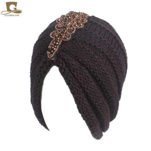 Planet Gates Black NEW Winter Warm Women Slouchy Beanie Beaded Flower Knit Turban Skull Cap Peaded Baggy Knitted Hat