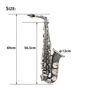 Planet Gates Black Nickel Body Silver Keys Alto Saxophone Sax Musical Instruments