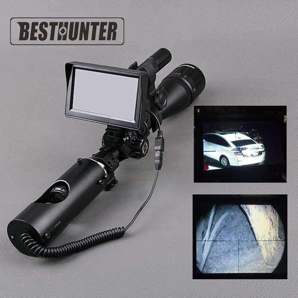 Planet Gates Black Night Vision Riflescope Outdoor Hunting Scopes Optics Sight Tactical Digital Infrared With Battery Monitor and Flashlight