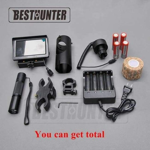 Planet Gates Black Night Vision Riflescope Outdoor Hunting Scopes Optics Sight Tactical Digital Infrared With Battery Monitor and Flashlight