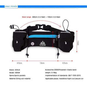 Planet Gates black no bottle Running Waist Pack Outdoor Sports Hiking Racing Gym Fitness Lightweight Hydration Belt Water Bottle Hip Bag