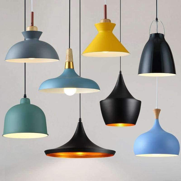 Planet Gates Black Nordic restaurant lamps Modern minimalist office chandeliers Aluminum single-head pendant lamp shade Dining room chandeliers