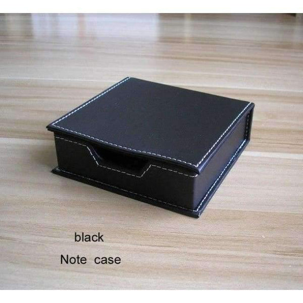 Planet Gates black note case PU leather wood multifonctional desk organizer with card holder memo case stationery organizer office supplies accessories K226