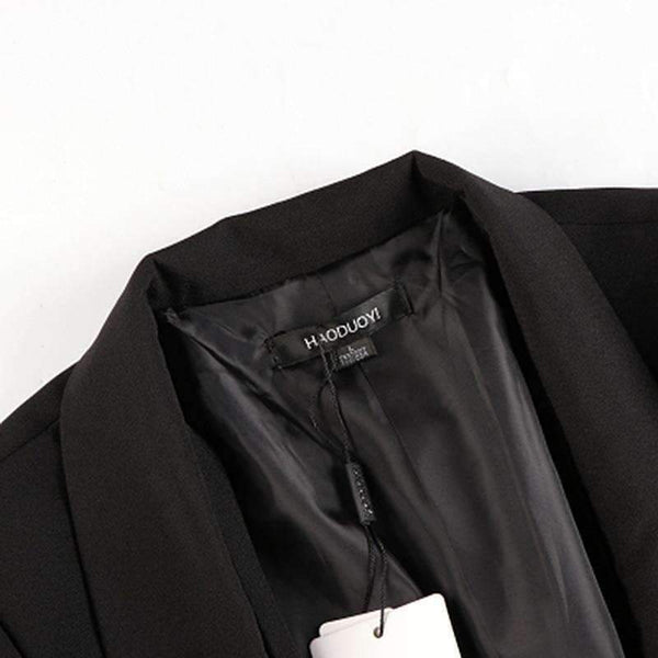 Planet Gates Black Office pants Suit set  Female Casual Slim Elegant Women's Suits Coat V Neck Sexy Chic Set Suit Blazer or pants