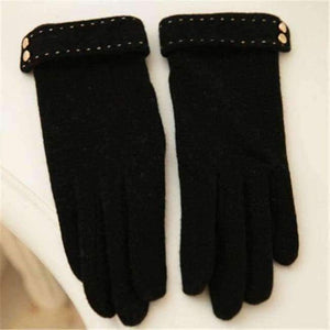 Planet Gates Black / One Size 2018 Autumn Winter Women Knitted Wool Gloves Touch Screen Leopard Solid Color Keep Warm Five Fingers Elegant Lady Glove T166