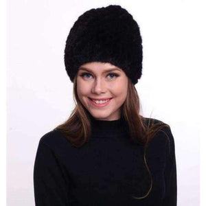 Planet Gates black / One Size 2018 Winter Women's Hat Beanies Real Mink Fur Knitted Winter Hats for Women Natural Genuine Fur Caps Gorros Mujer Invierno