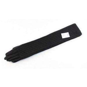 Planet Gates black / One Size 45cm Long Wool Gloves Mittens for Women Warm Winter Knitted Fashion Gloves Black Brown Grey Ladies Elbow Brand Gloves 2018 New