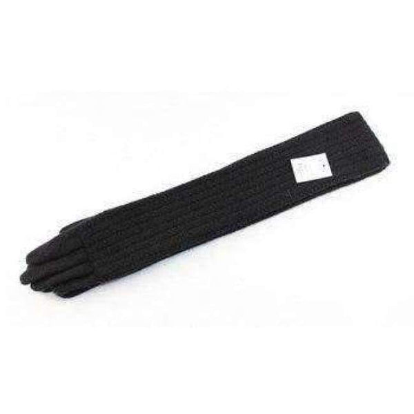 Planet Gates black / One Size 45cm Long Wool Gloves Mittens for Women Warm Winter Knitted Fashion Gloves Black Brown Grey Ladies Elbow Brand Gloves 2018 New