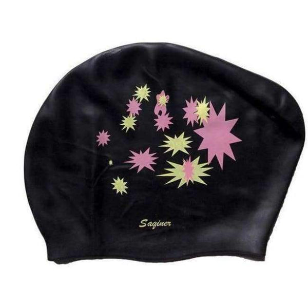 Planet Gates Black / One Size Adult Silicone Elastic Waterproof Protect Ears Long Hair Sports Swim Pool Hat Swimming Cap Men Women Free size