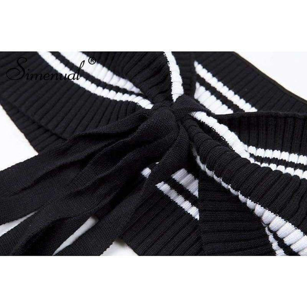 Planet Gates black / One Size Autumn crop top long sleeve t-shirt female sexy hot body off the shoulder tops for women front bow tie tee shirt