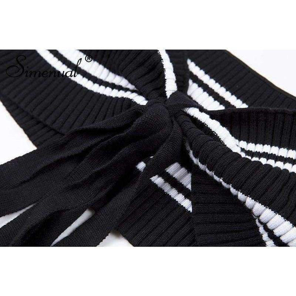 Planet Gates black / One Size Autumn crop top long sleeve t-shirt female sexy hot body off the shoulder tops for women front bow tie tee shirt