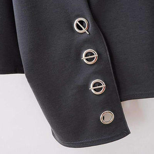 Planet Gates black / One Size Autumn Irregular Female T shirts For Women Top Long Sleeve Loose Hollow Black Tshirt Clothes Fashion New