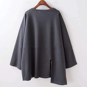 Planet Gates black / One Size Autumn Irregular Female T shirts For Women Top Long Sleeve Loose Hollow Black Tshirt Clothes Fashion New